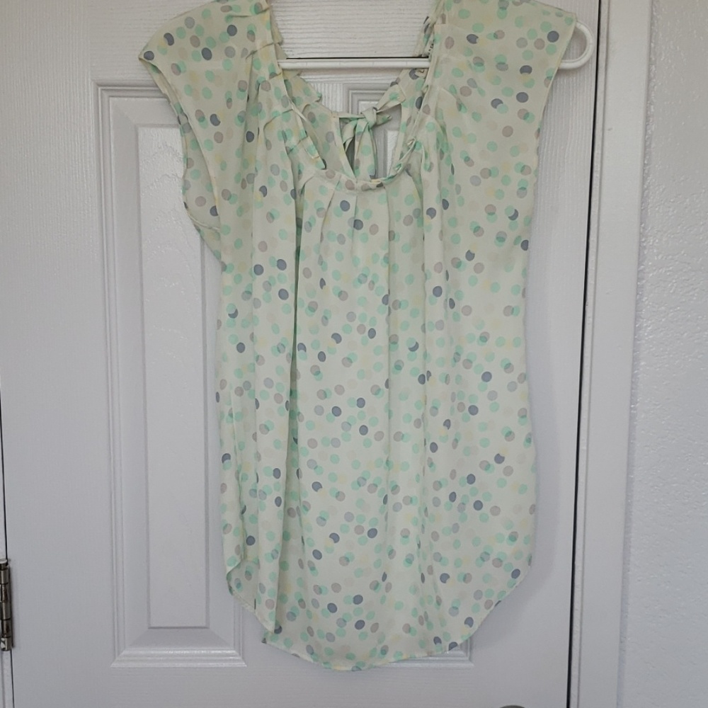 Multi colored polka dot top